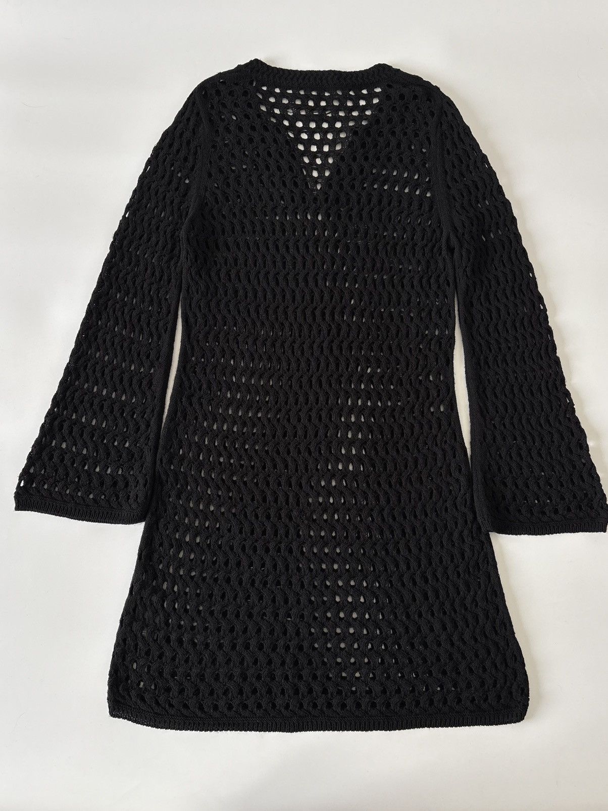 DOROTHEE SCHUMACHER Dorothee Schumacher Modern Pointelle Mini Dress Wool Crochet Size L / US 10 / IT 46 - 10 Thumbnail