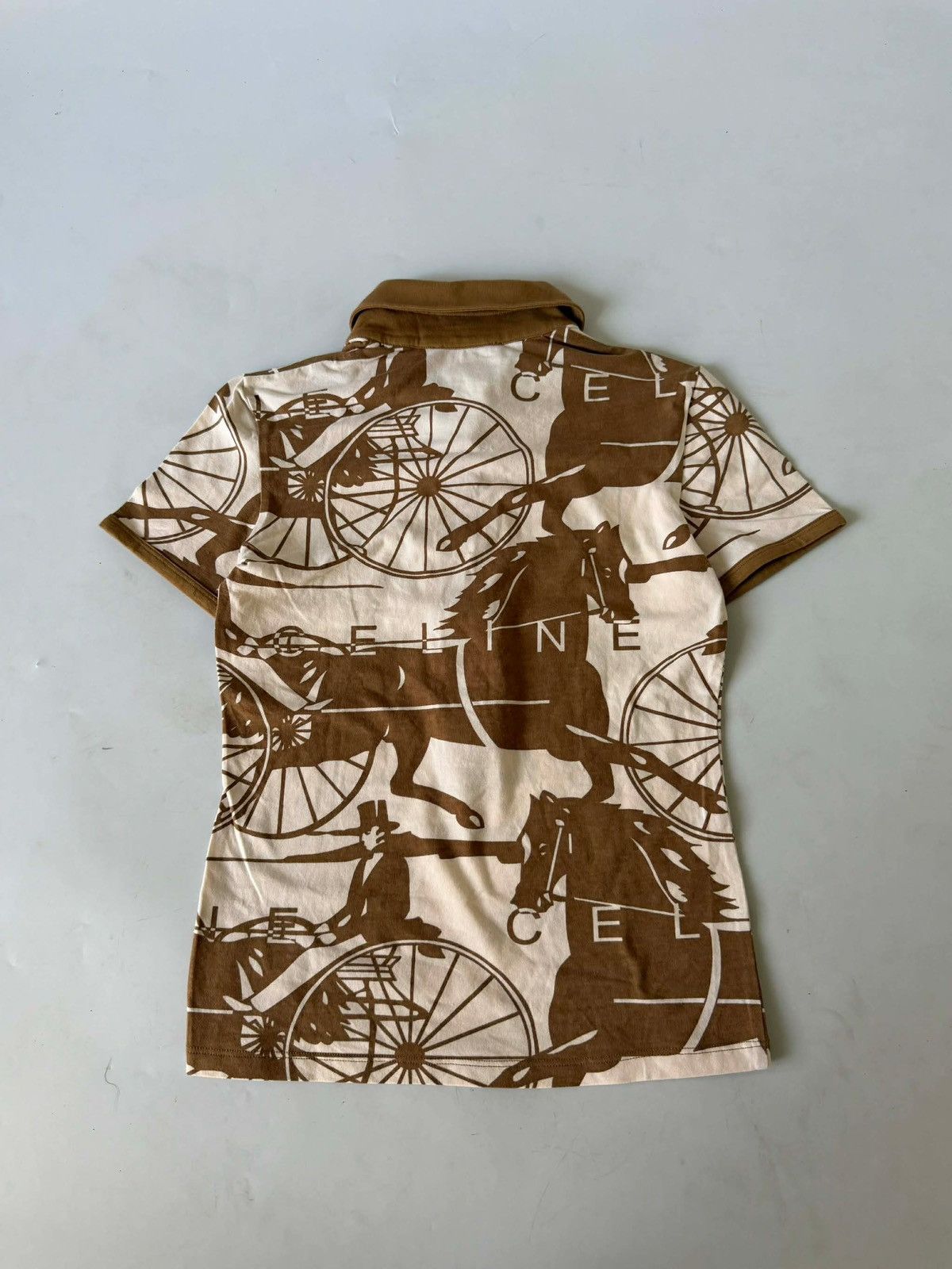 Celine Celine Horse Carriage All-Over Print Polo Shirt Size S / US 4 / IT 40 - 2 Thumbnail