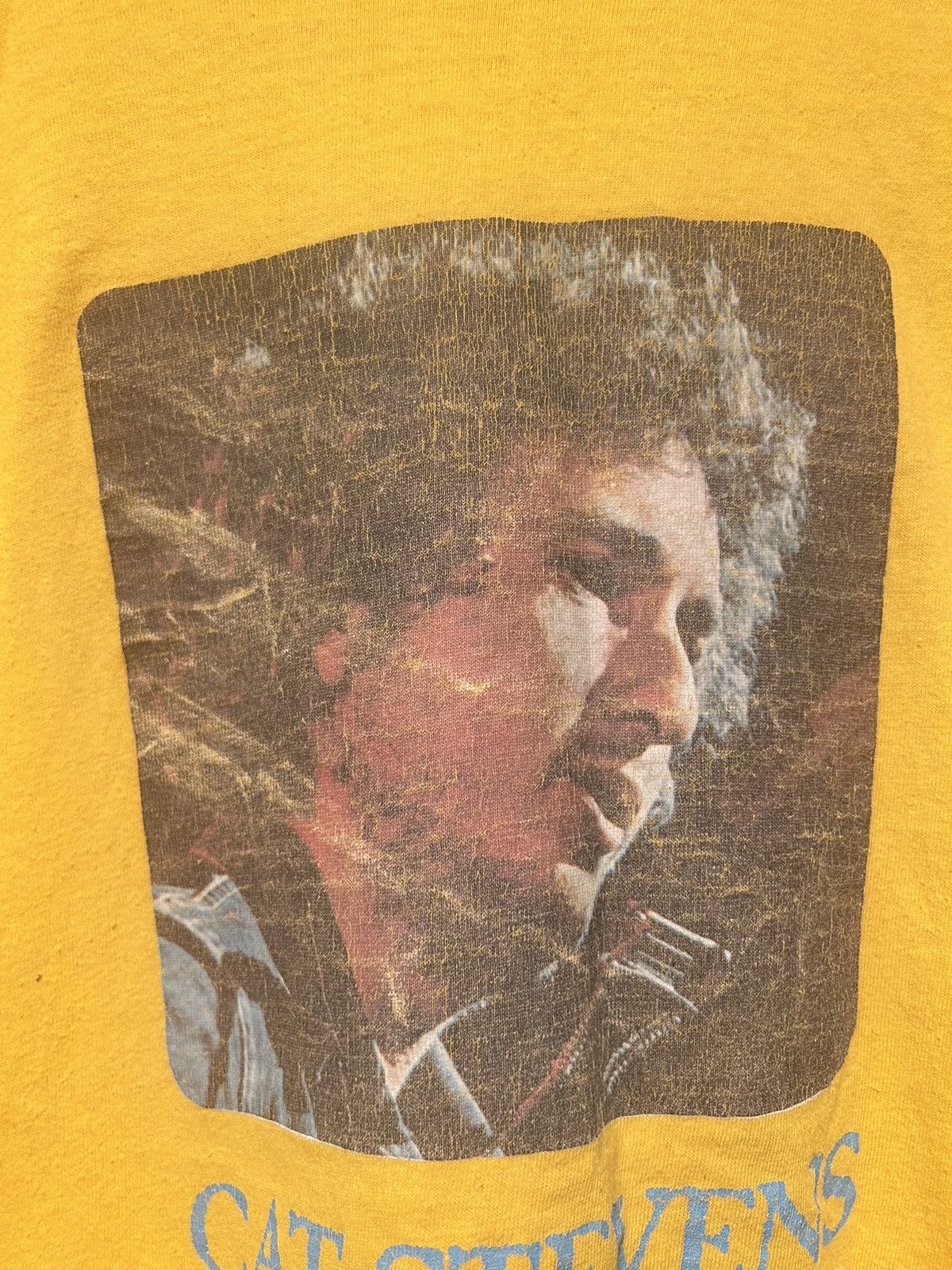 Vintage Vintage 1970s Bob Dylan / Cat Stevens T Shirt Size US M / EU 48-50 / 2 - 2 Thumbnail