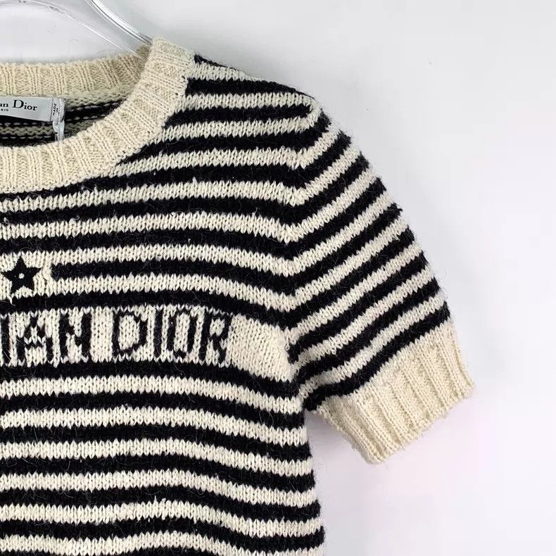 Dior Dior Colour-matched striped five-pointed cotton round-neck Size XS / US 0-2 / IT 36-38 - 3 Thumbnail