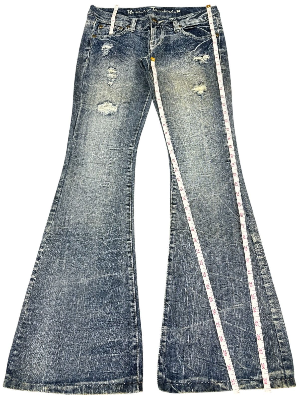 Yasuyuki Ishii Vintage Japanese Brand Faded Distressed Flare Jeans Size 30" / US 8 / IT 44 - 11 Thumbnail