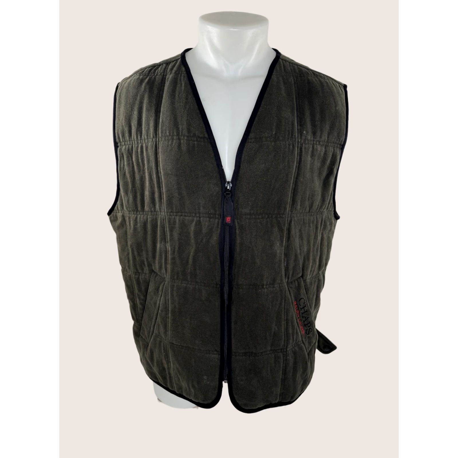 Cremieux RALPH LAUREN / CHAPS Embroidered Quilted Ranch Field Chore Hunting L Vest Mens Green Quilted Full Zip Vest Mens Size US L / EU 52-54 / 3 - 1 Thumbnail
