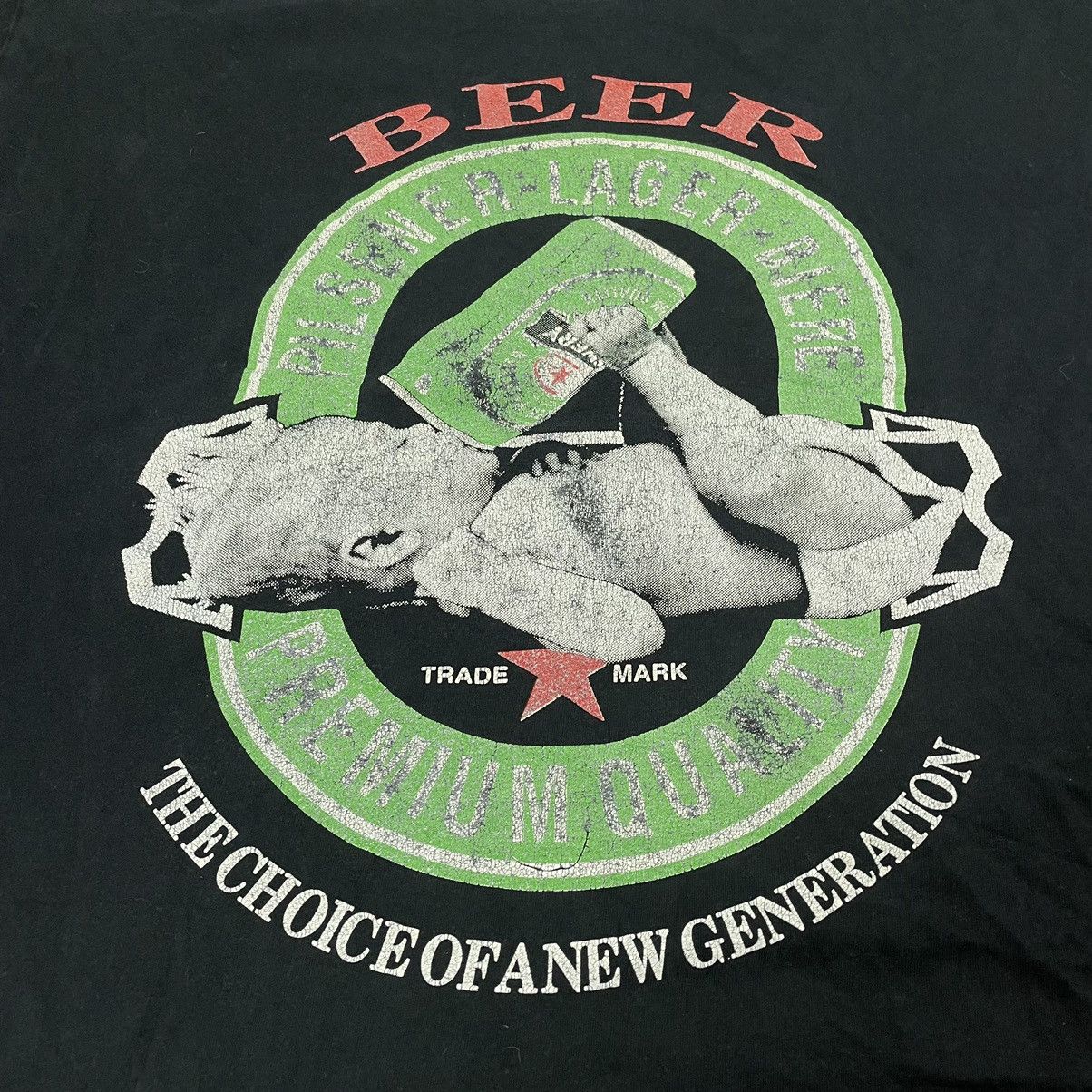 Vintage Vintage 90s Beer Graphic Tee Sun Faded Skate Streetwear L Size US L / EU 52-54 / 3 - 5 Thumbnail