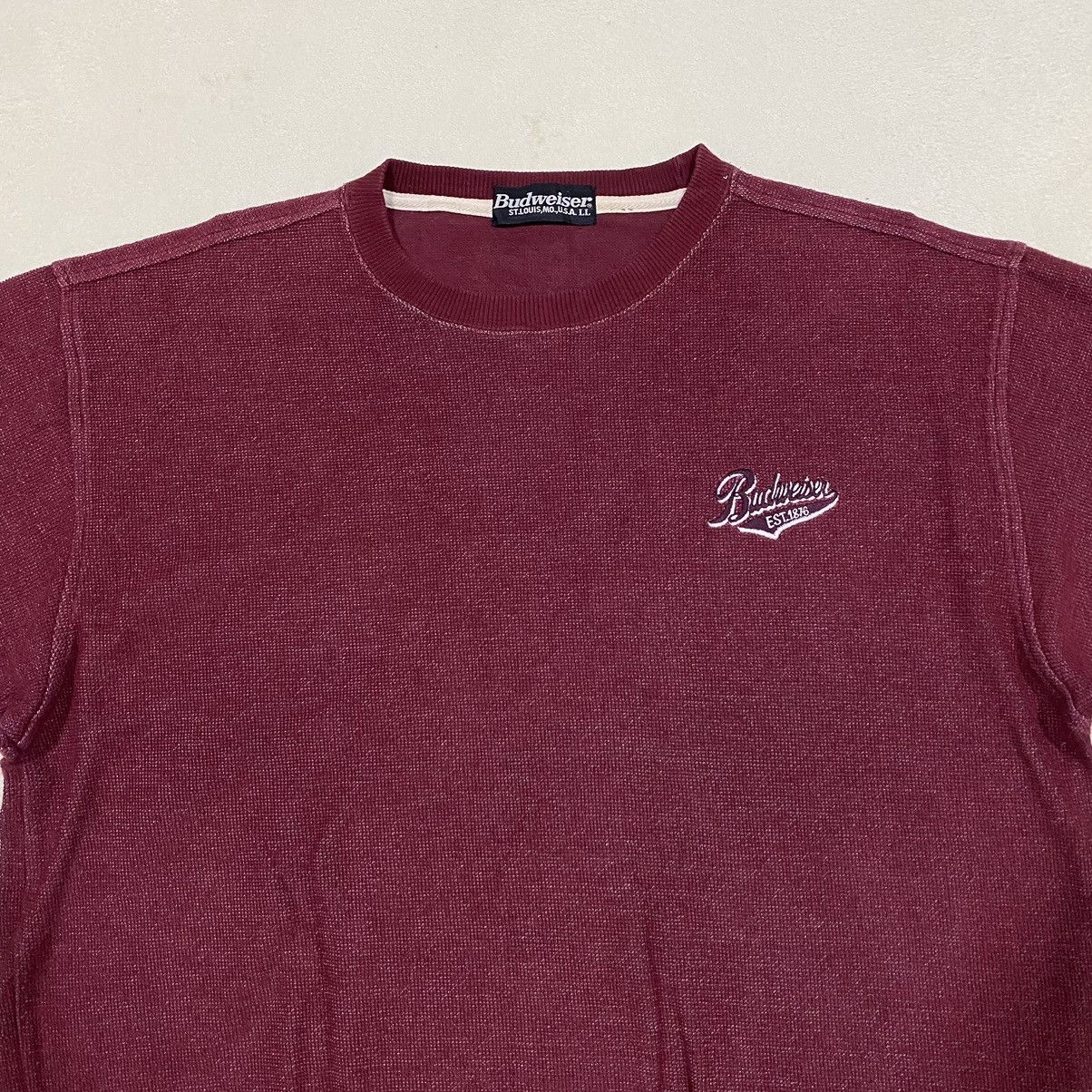 Budweiser × Vintage Vintage BUDWEISER Small Embroidered Logo Sweatshirt Size US XL / EU 56 / 4 - 2 Thumbnail