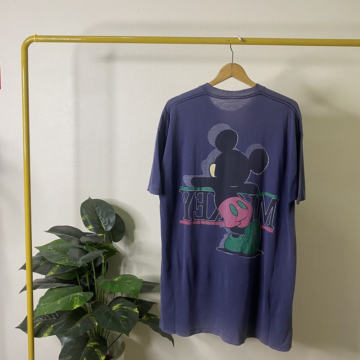 Mickey Mouse Vintage 1990s Disney Mickey Mouse Mirror Print Faded Tee Size US XL / EU 56 / 4 - 4 Thumbnail