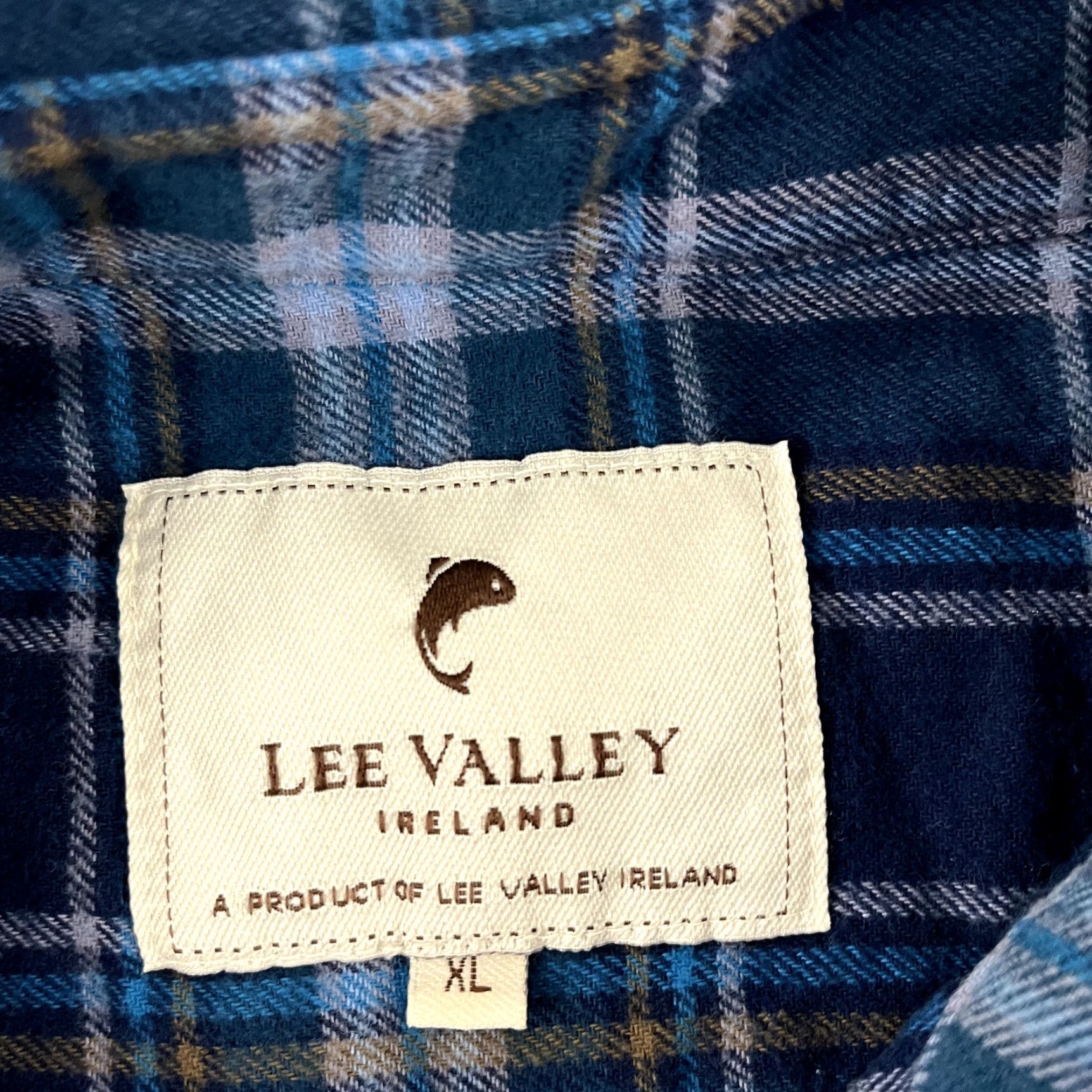 Lee VINTAGE Lee Valley Men's Flannel Shirt XL Blue Plaid Button-Down Ireland Casual Winter Size US XL / EU 56 / 4 - 3 Thumbnail