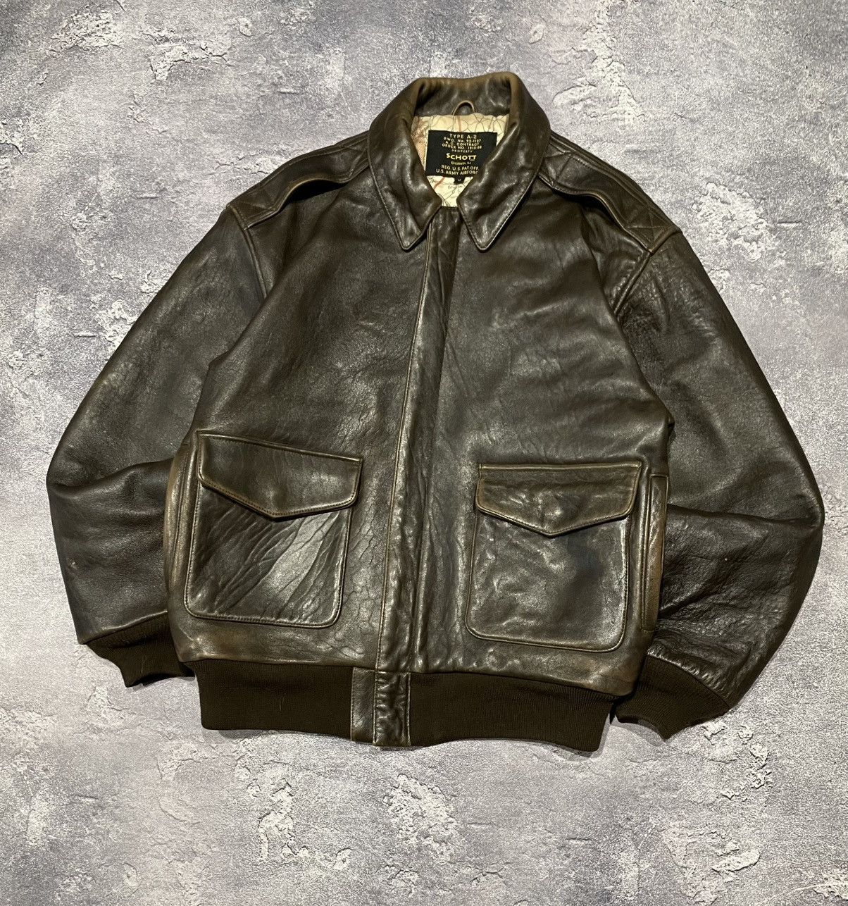 Genuine Leather × Leather Jacket × Schott Schott NYC Vintage 80s 