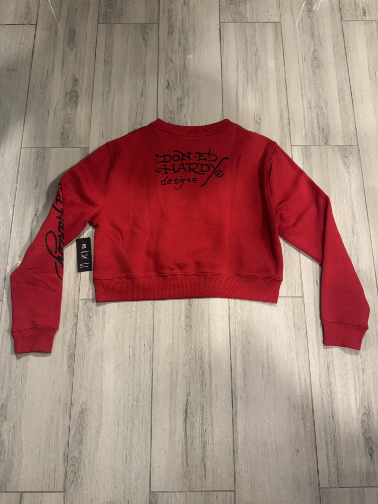 Ed Hardy Ed Hardy True Til Death Cropped Crewneck Size L / US 10 / IT 46 - 2 Thumbnail