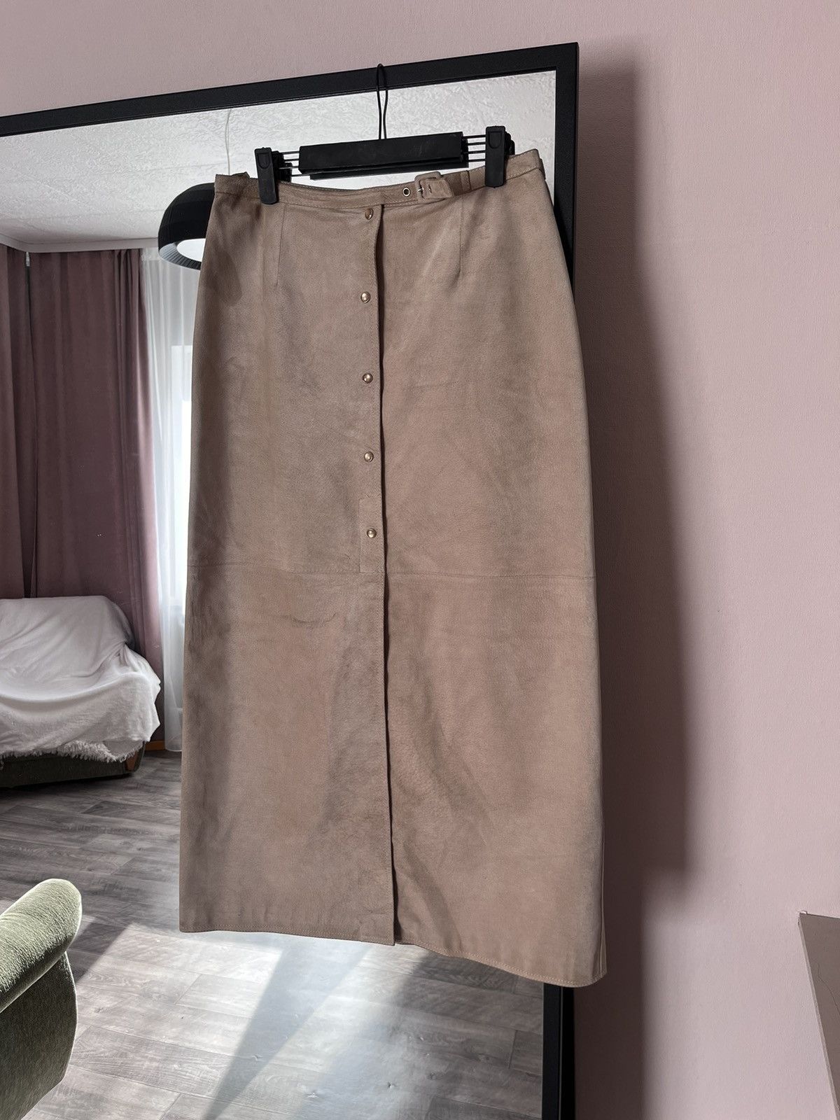 Giorgio Armani Vintage Armani Jeans Leather Pelle Maxi Skirt Size US 10 Size 32" / US 10 / IT 46 - 1 Thumbnail