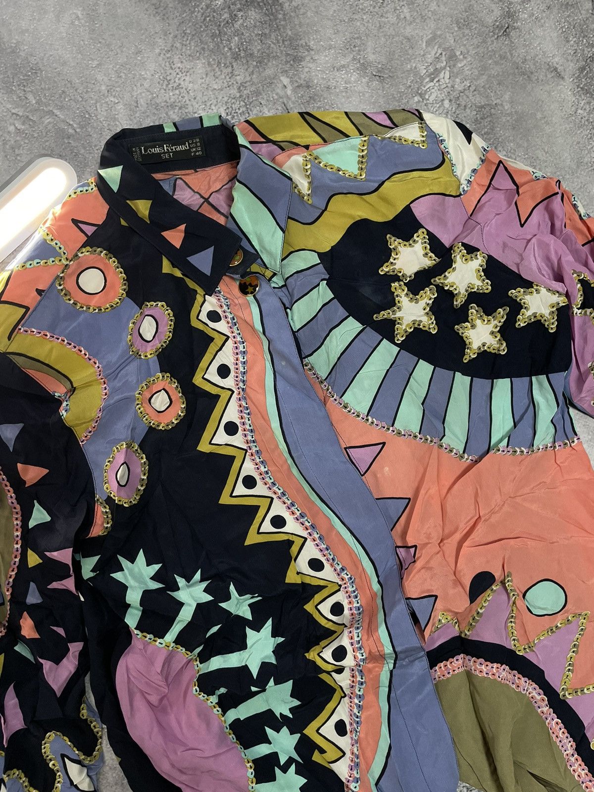 Louis Feraud LOUIS FERAUD PARIS Psychedelic Abstract Blouse Blouse jacket Size US M / EU 48-50 / 2 - 13 Thumbnail