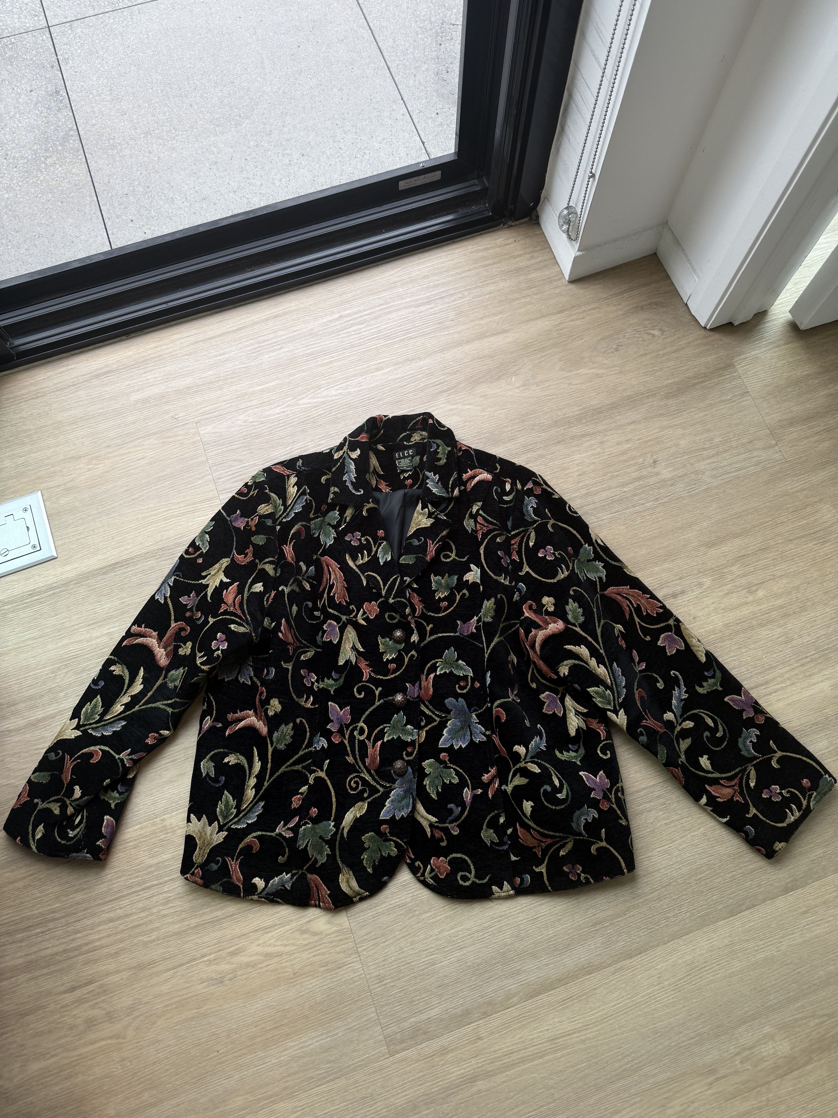 Vintage Vintage Dark Floral Jacket by ELCC Size US XXL / EU 58 / 5 - 1 Thumbnail