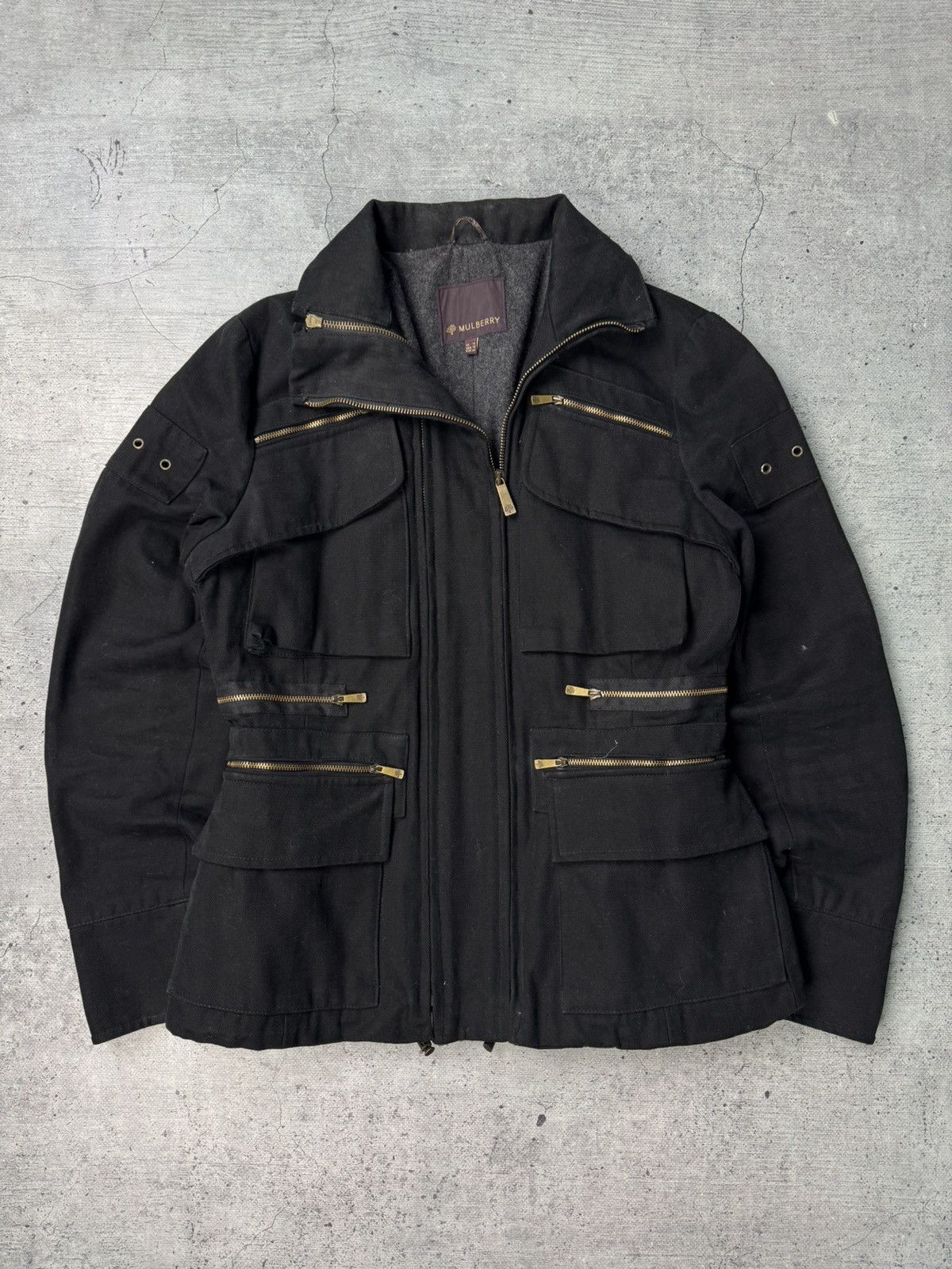 Mulberry Vintage 90’s Mulberry Multi Pocket Rick Owens Style Jacket Size L / US 10 / IT 46 - 1 Thumbnail