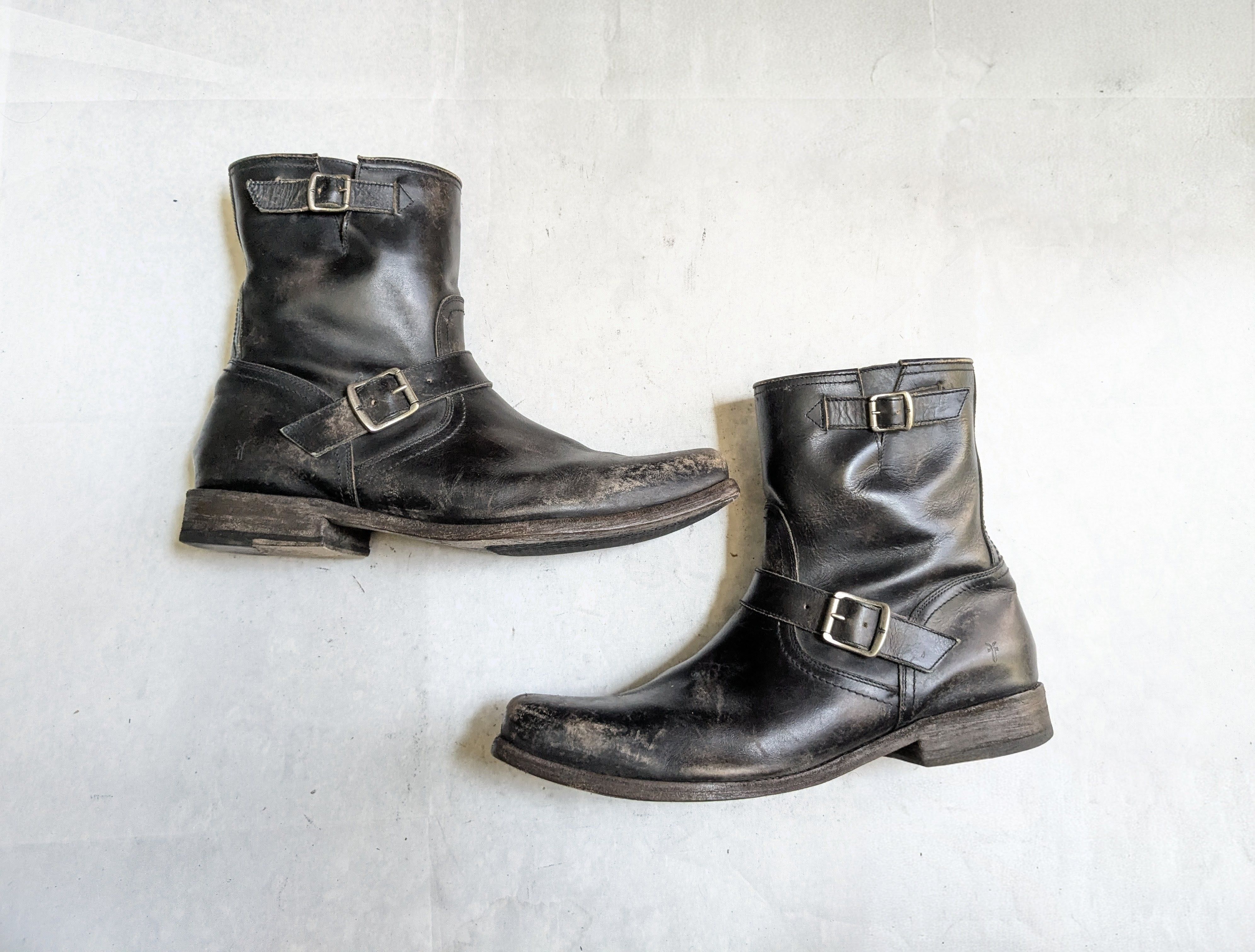 Frye Frye Engineer Boots Black 13 D Leather Side Zip Buckle Size US 13 / EU 46 - 1 Thumbnail