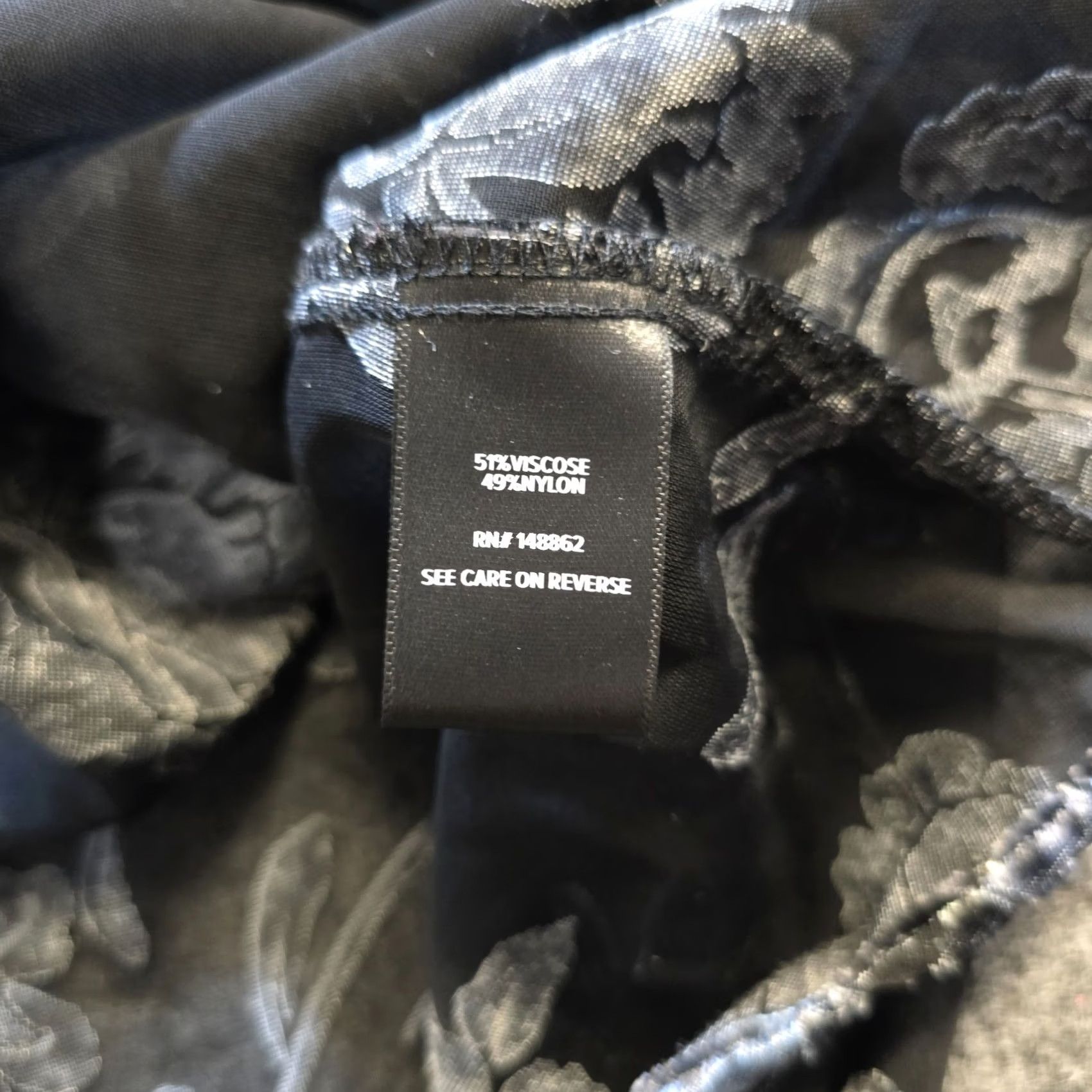 Torrid Torrid Top Womens 0X Black Floral Velvet Burnout Sheer 3/4 Sleeve Casual Blouse Size XL / US 12-14 / IT 48-50 - 7 Thumbnail