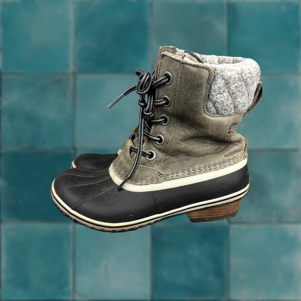 SOREL Sorel Slimpack II Lace Boots Womens 6.5 Brown Gray Waterproof Winter Snow Size US 7 / IT 37 - 1 Thumbnail