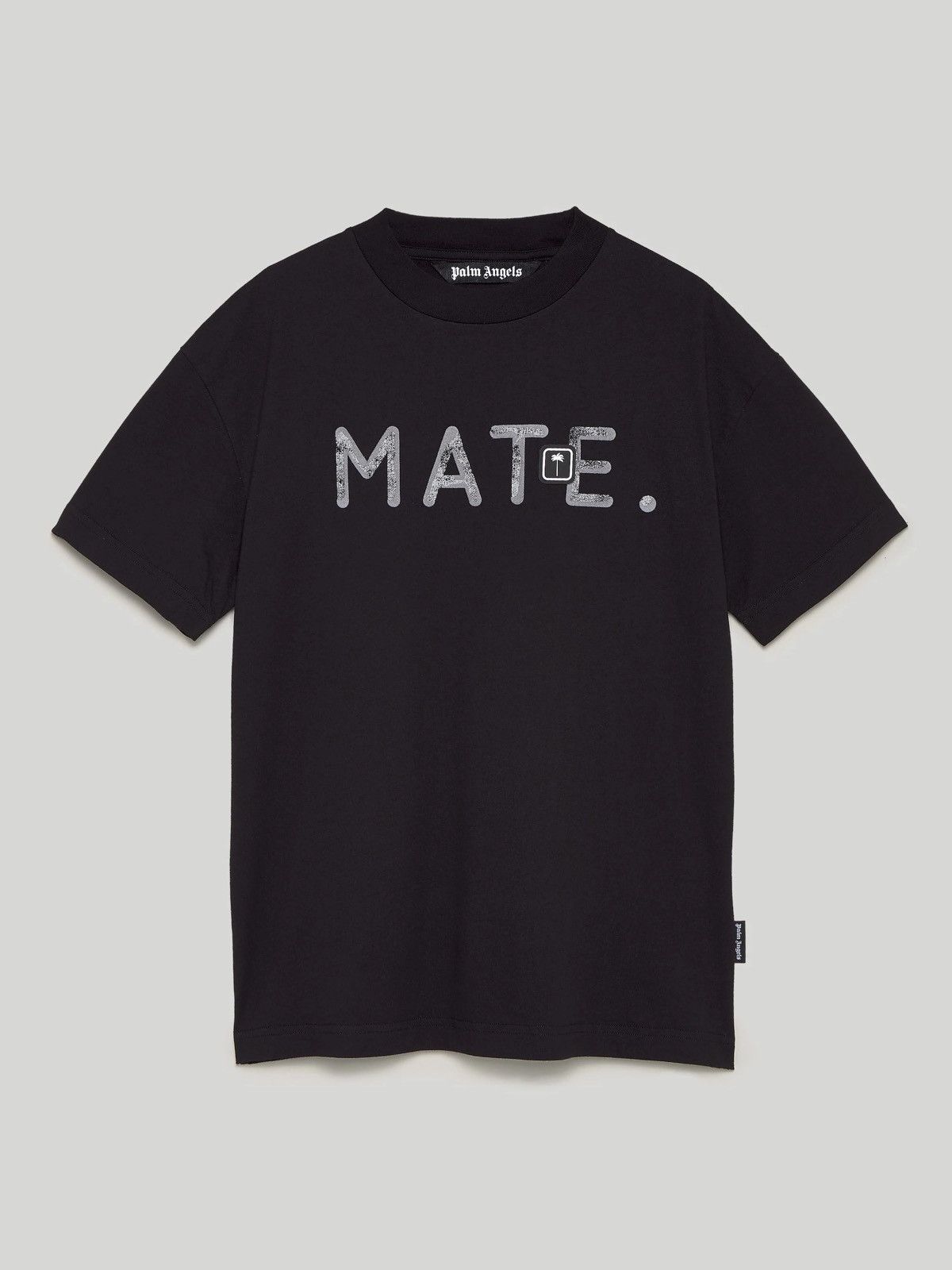 image of Palm Angels Mate Classic Tee Black Silver Medium, Men's