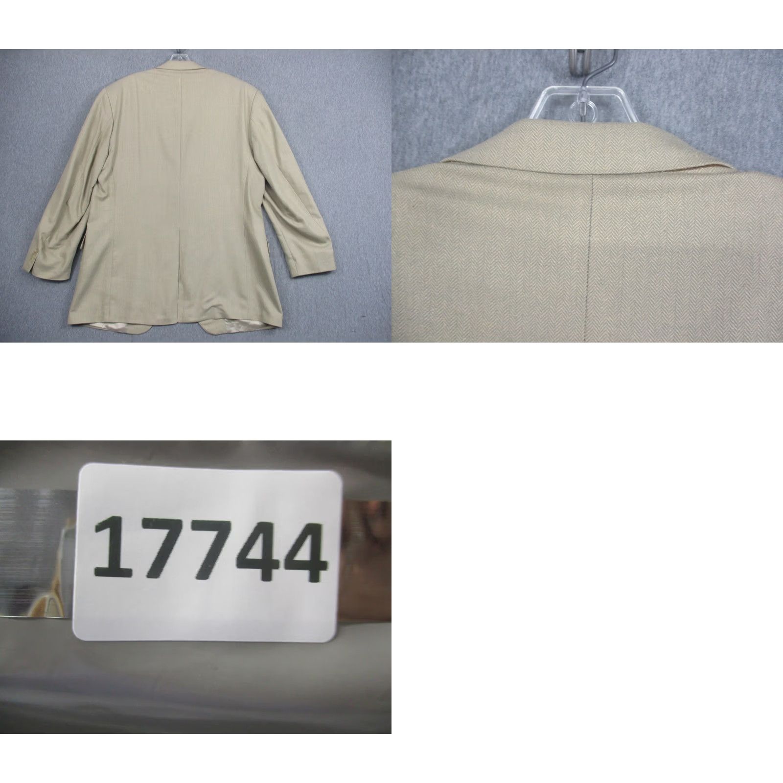 Chaps Chaps Ralph Lauren Sport Coat Mens 44 Beige Herringbone Silk Wool Size US S / EU 44-46 / 1 - 9 Thumbnail