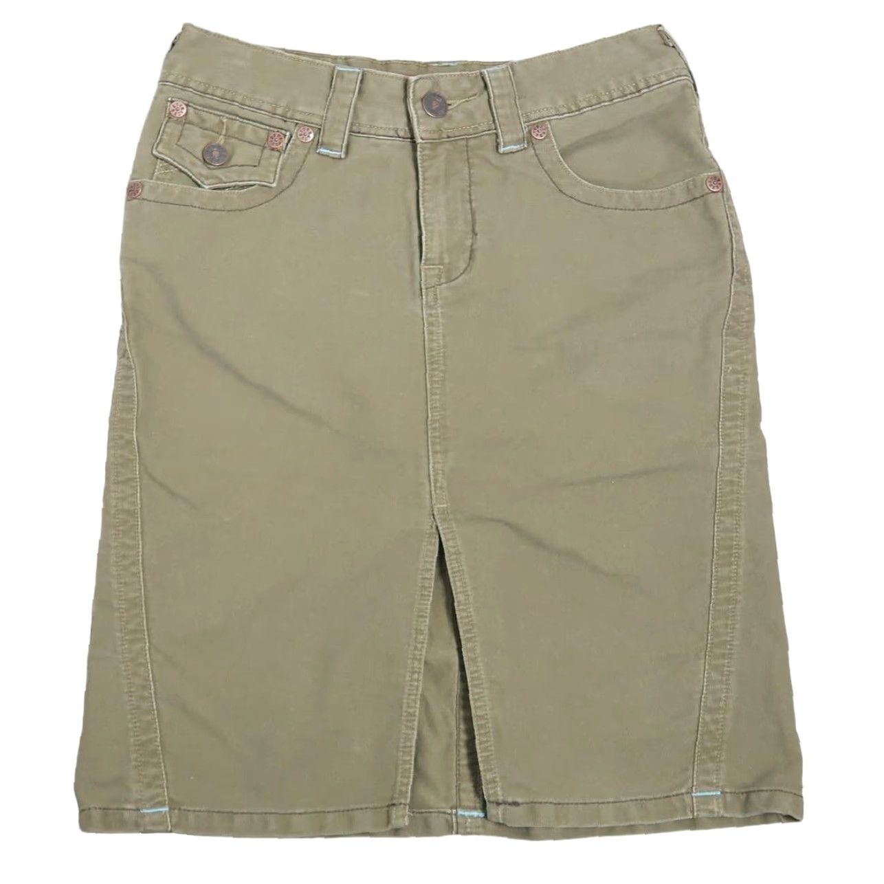 Vintage VINTAGE Unionbay Mini Skirt Denim 28" Brown 1990s Casual Grunge Cotton Size 5 Womens Size 28" / US 6 / IT 42 - 2 Thumbnail