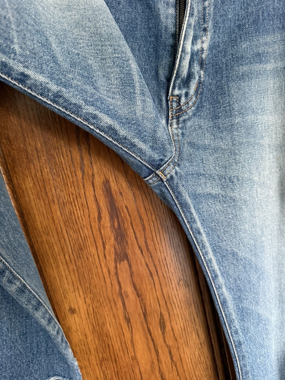 Saint Laurent Paris SS16 Saint Laurent D10 knee rip jeans Hedi 32 grail slim Size US 33 - 20 Thumbnail