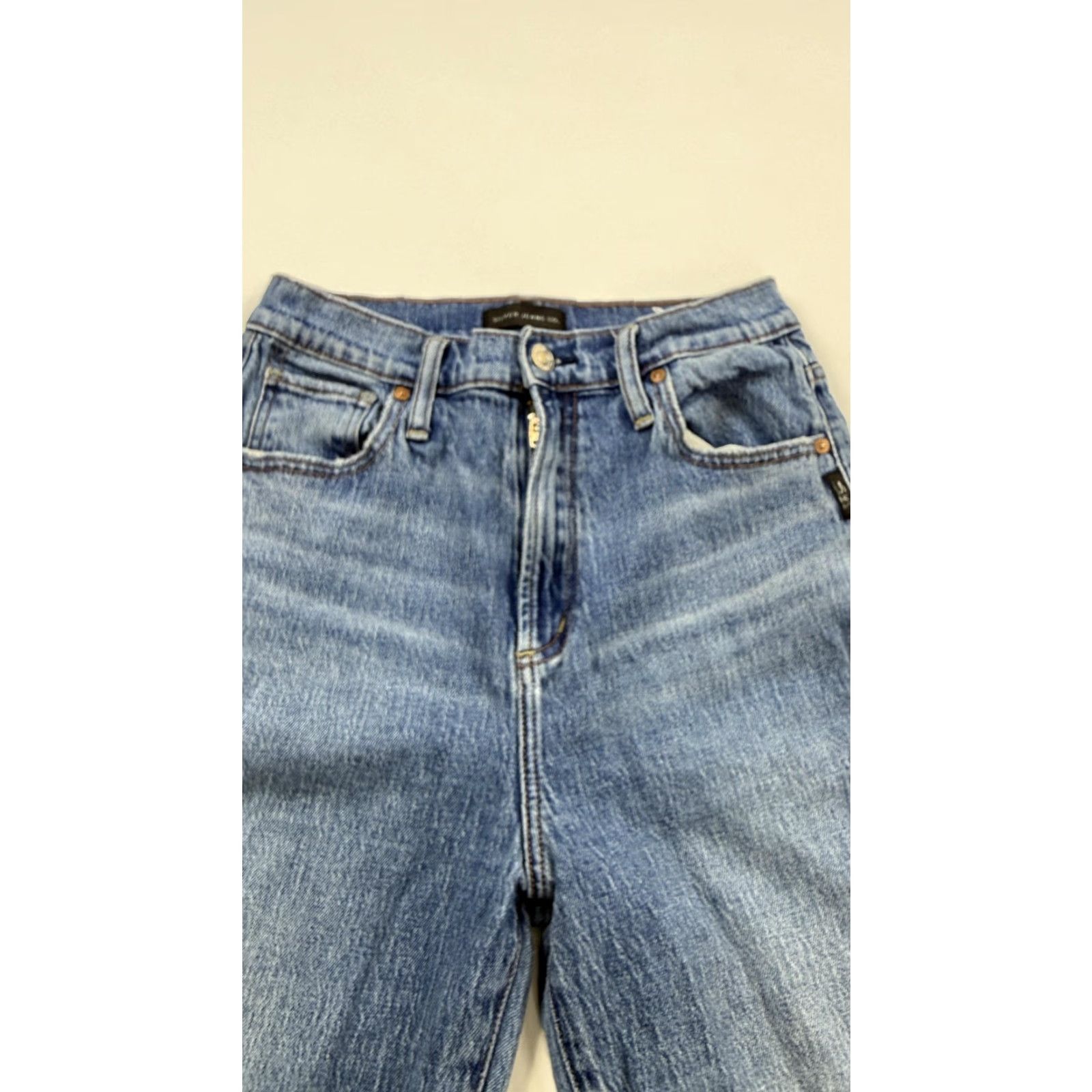 Silver Jeans Co. Silver Jeans Co. Women’s Jeans 27 Medium Blue Distressed Straight Raw Hem Size 27" / US 4 / IT 40 - 4 Thumbnail