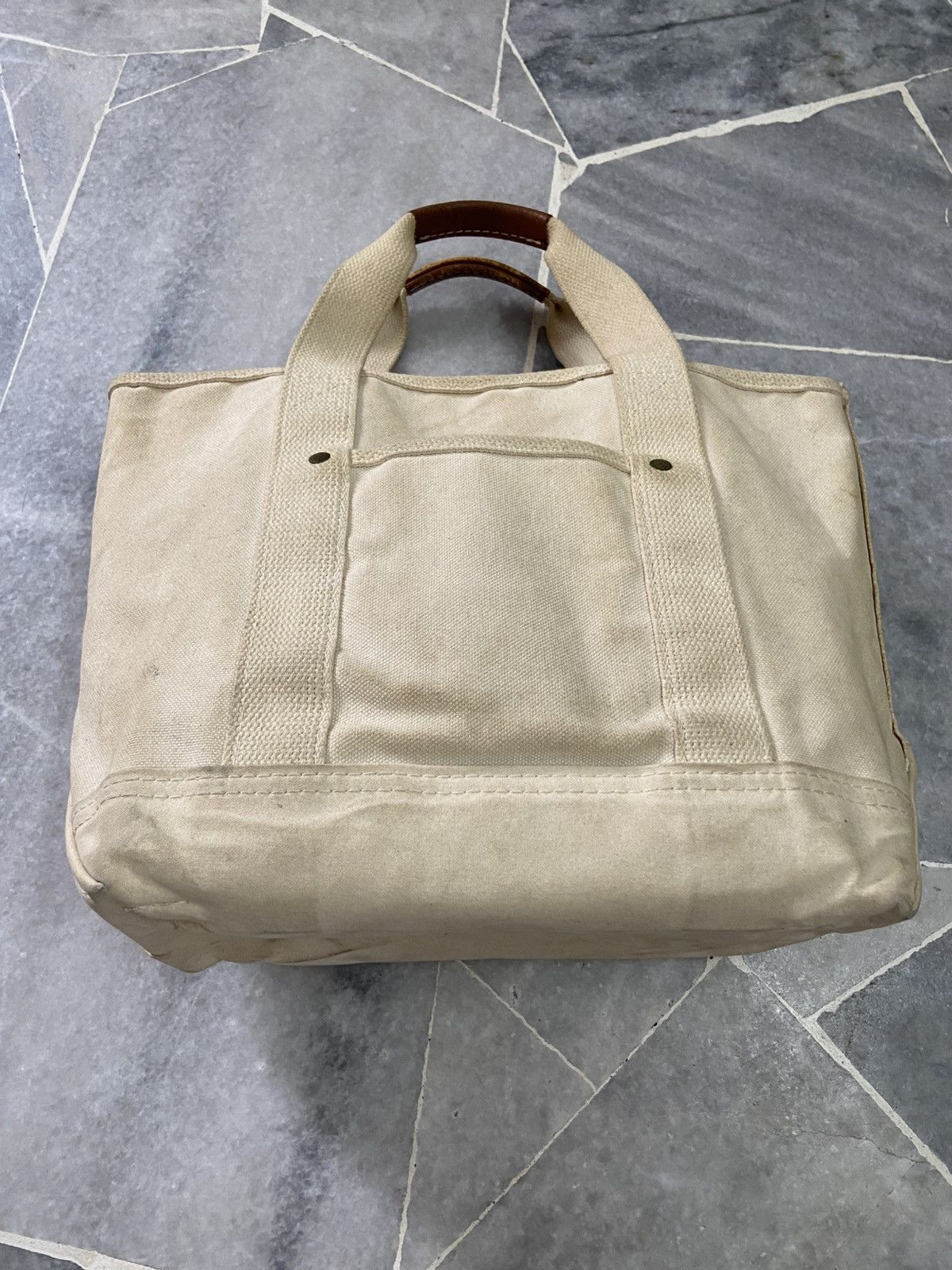 L.L. Bean Vintage L.L.Bean Canvas Leather Tote Bag Size ONE SIZE - 8 Thumbnail