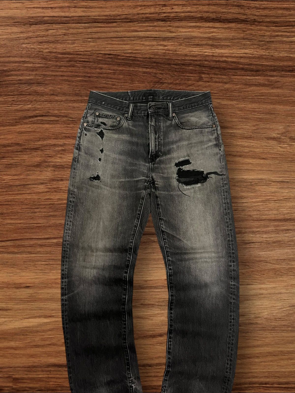 Japanese Brand × Jun Takahashi × Uniqlo Vintage Japanese Brand Uniqlo Distressed Loose Fit Jeans Size US 32 / EU 48 - 3 Thumbnail