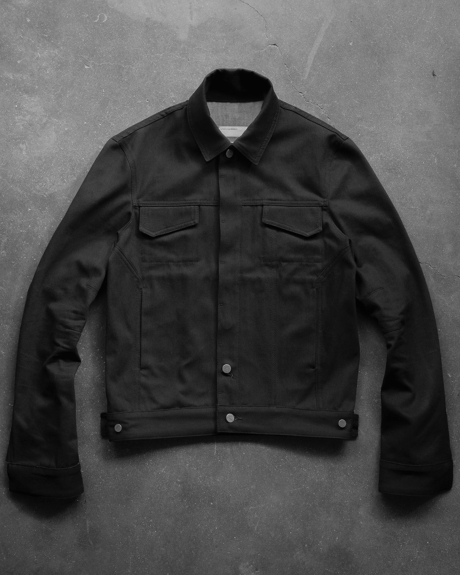 Image of Unsound Rags Unsound Tovey Black Trucker Jacket, Men's (Size Small)