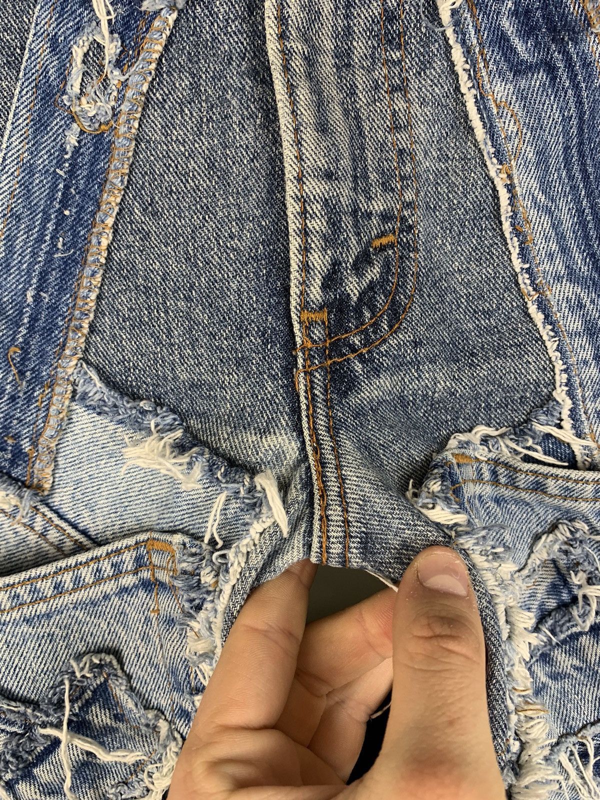 Levi's Women's Custom Patchwork Jeans with Levi's 501 Denim Panels Size 30" / US 8 / IT 44 - 9 Thumbnail