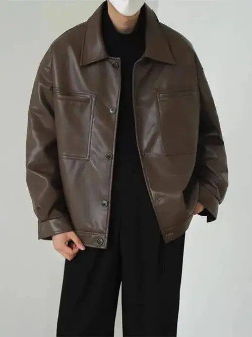 Other Korean fashion retro faux leather jacket Size US L / EU 52-54 / 3 - 2 Thumbnail