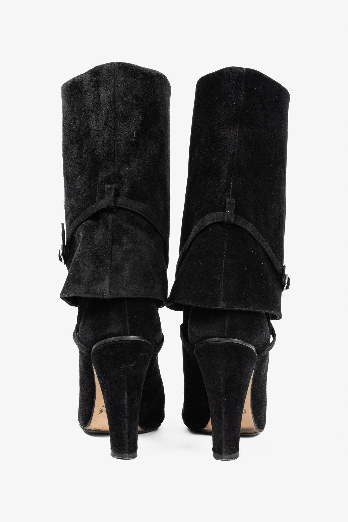 Chloe Chloe AW/07 Black Suede Foldover Short Boots Size US 7.5 / IT 37.5 - 3 Thumbnail