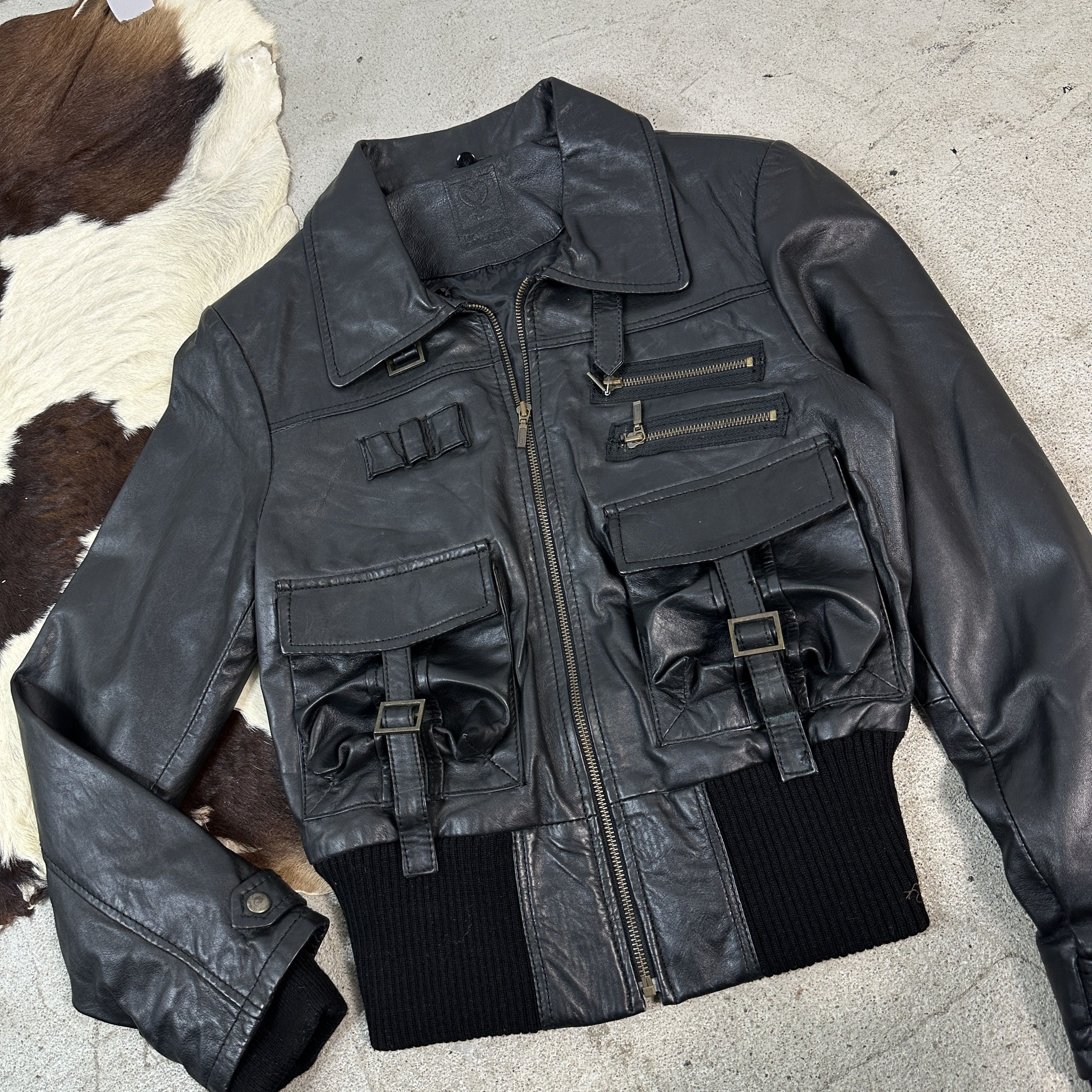 Vintage Vintage Avant Garde Moto Big Collar Leather Jacket Size US S / EU 44-46 / 1 - 2 Thumbnail