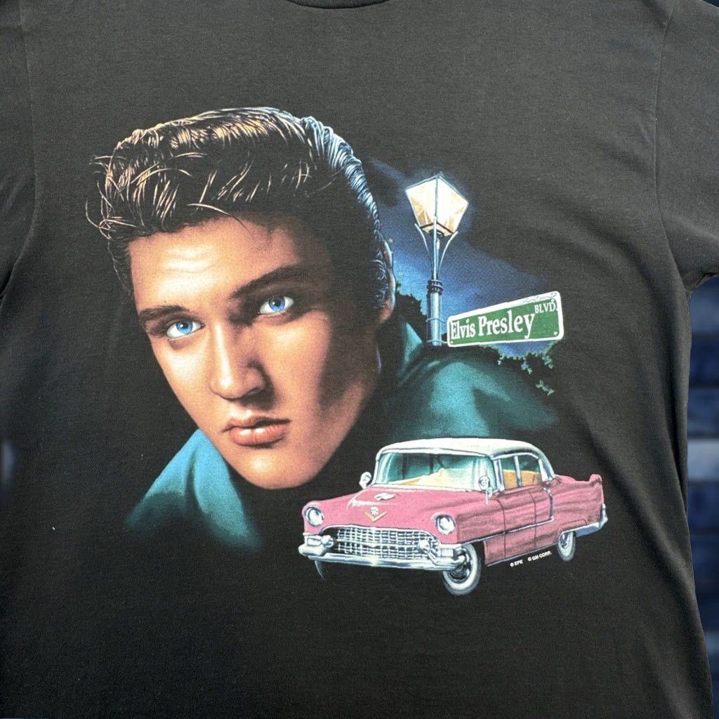 Vintage VINTAGE Elvis Presley Graceland T-Shirt Black 90s Elvis XL Men Shirt Graphic Print Logo Cars Retro Music Size US XL / EU 56 / 4 - 1 Thumbnail