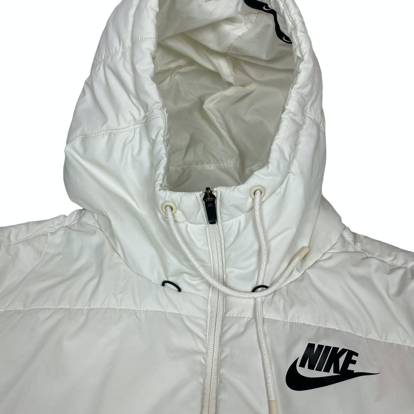 Nike Nike Women White Long Sleeve Full Zip Hooded Puffer Jacket M Size M / US 6-8 / IT 42-44 - 4 Thumbnail