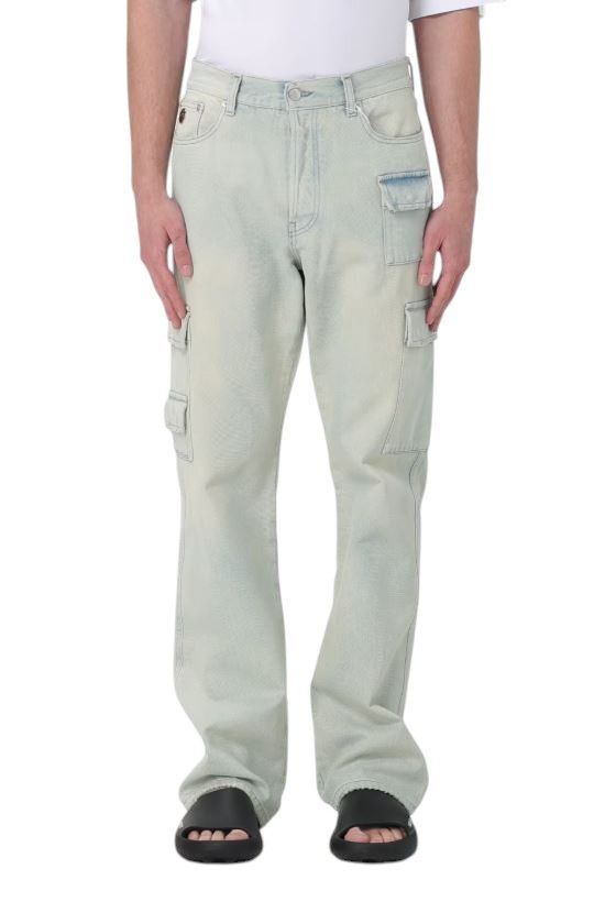 Ambush Design CARGO W32 Light Blue Faded Distress Jeans 86796 Size US 32 / EU 48 - 4 Thumbnail