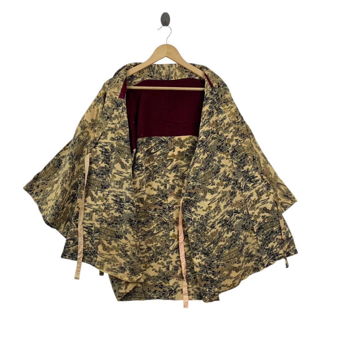 Vintage Vintage 70s KIMONO JAPAN FUKEI MONYO Traditional Landscape Size XXL / US 16-18 / IT 52-54 - 6 Thumbnail
