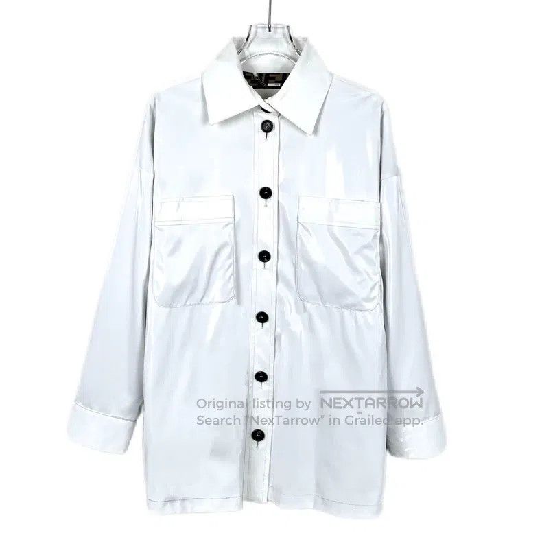 Fendi Fendi White patent leather lapel long sleeve single breast Size XXS / US 00 / IT 34 - 1 Thumbnail