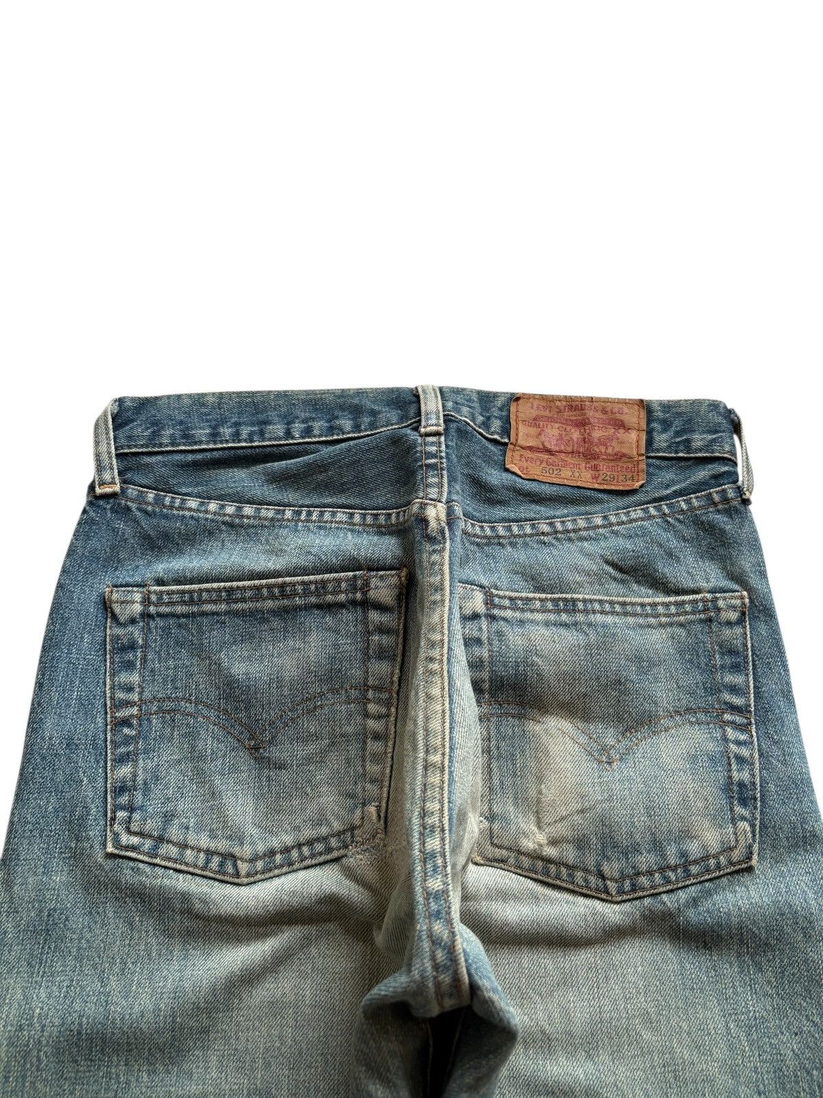Levi's Vintage 80s Levis 502XX Big E Selvedge Distress Loose Jean Size US 28 / EU 44 - 8 Thumbnail