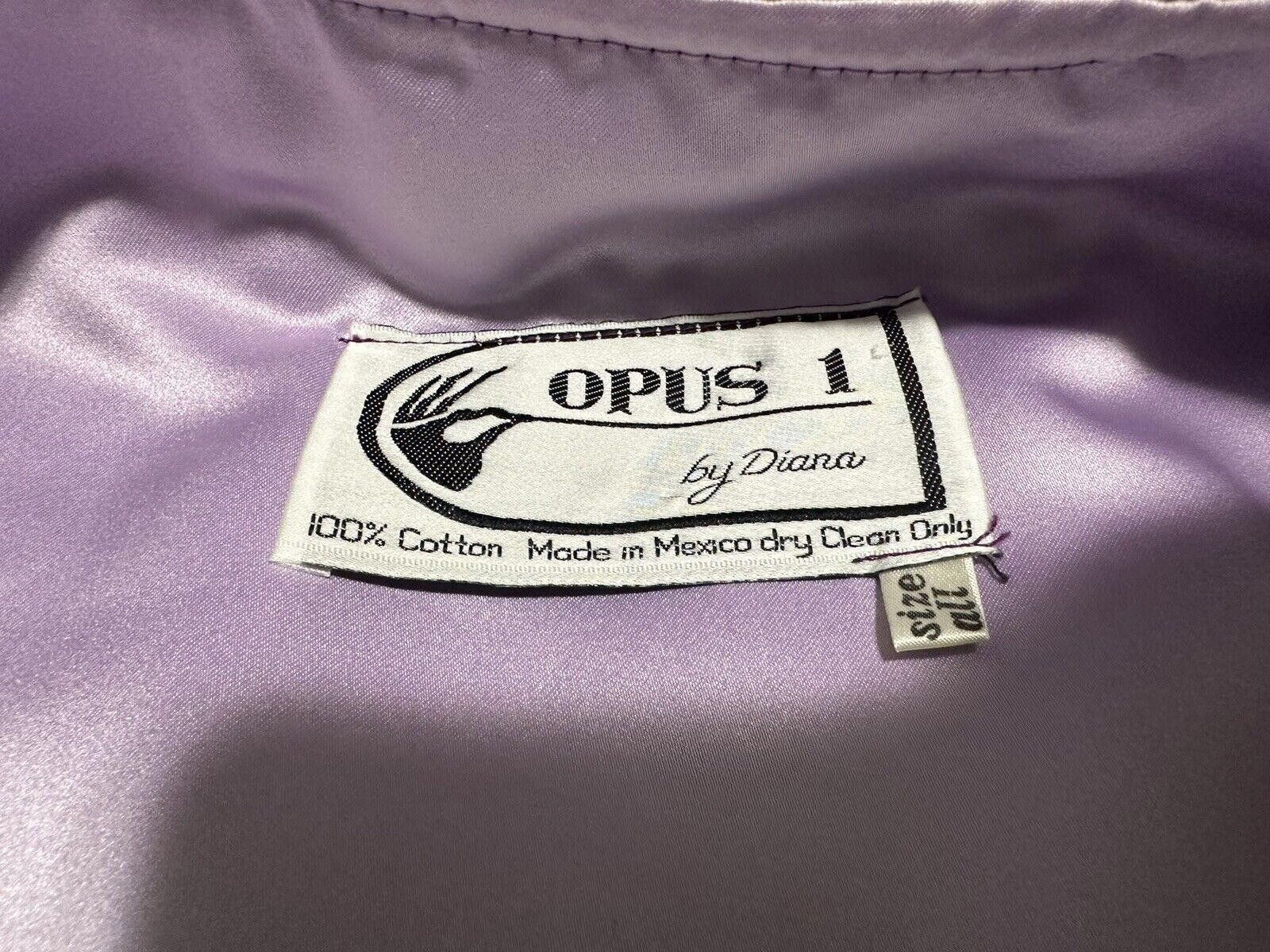 Other Open Boho Jacket Opus 1 100% Cotton OS Purple Satin Floral Size ONE SIZE - 11 Thumbnail