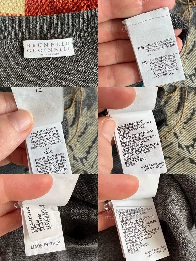 Brunello Cucinelli Brunello Cucinelli Brown linen sequin new style half sleev Size M / US 6-8 / IT 42-44 - 4 Thumbnail