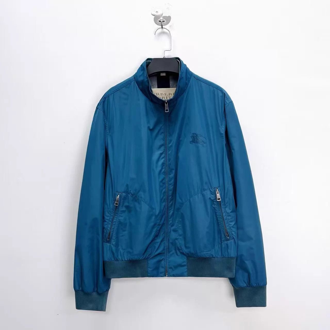 Burberry Blue Bomber Jacket with Zip Closure Size US L / EU 52-54 / 3 - 1 Thumbnail