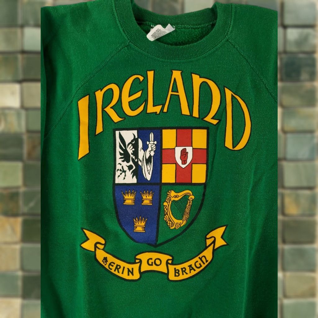 Lee VINTAGE Lee Sweatshirt Ireland St Patrick's Day Erin Go Bragh Green Mens XL Crew Neck Sweatshirt Size US XL / EU 56 / 4 - 1 Thumbnail