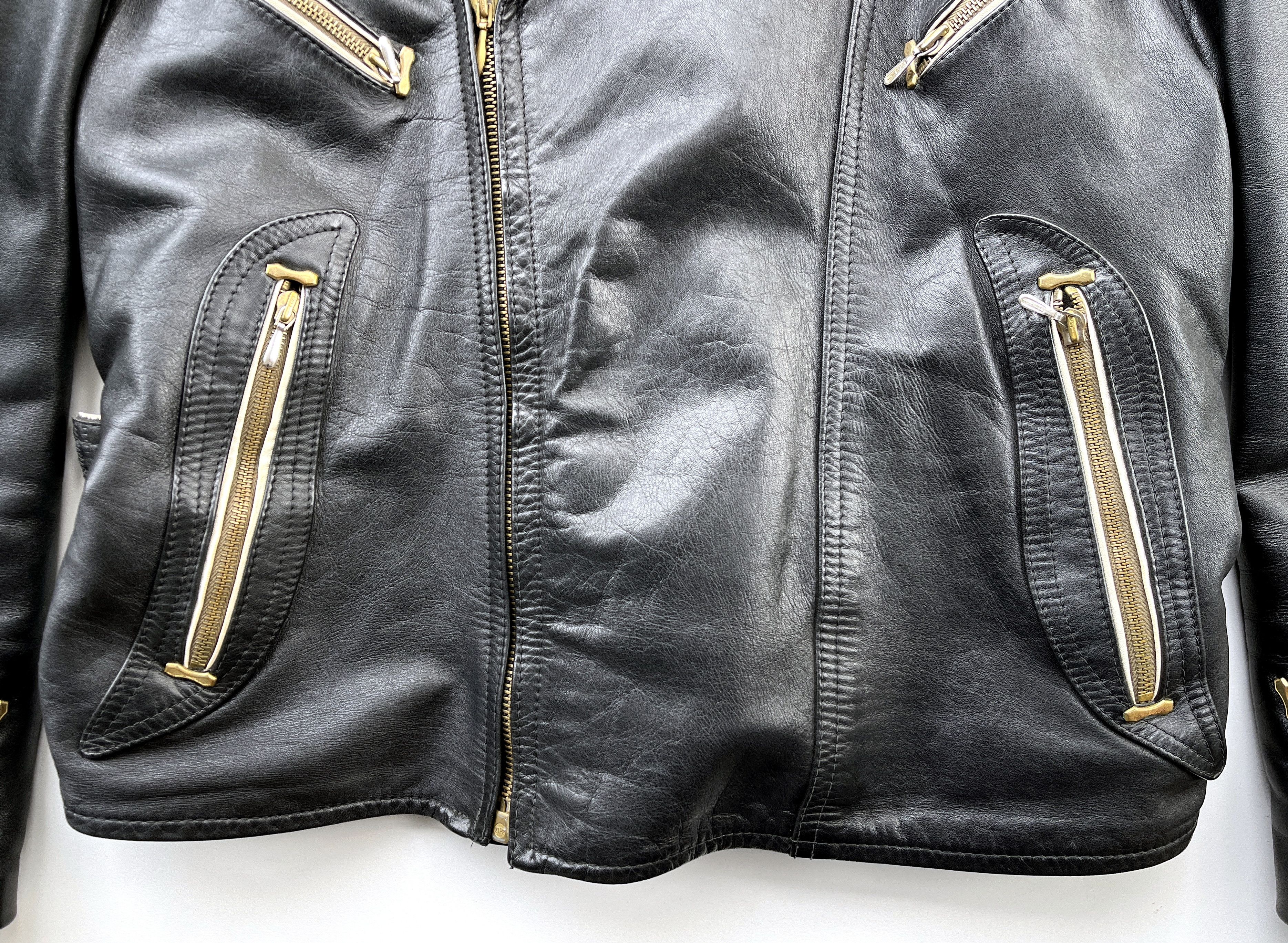 Vintage German Motorcycle Leather Jacket 1960's Size US L / EU 52-54 / 3 - 7 Thumbnail