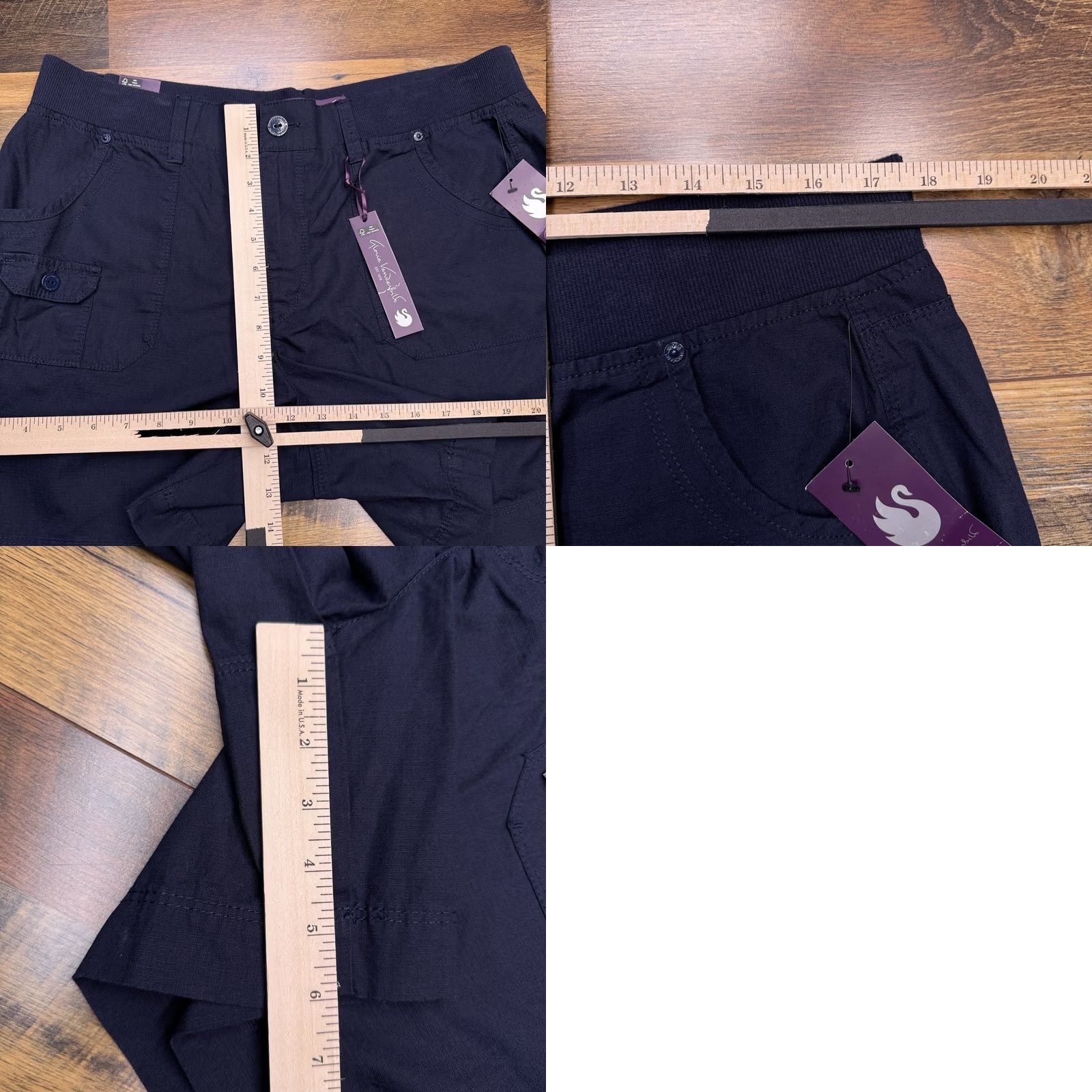 Gloria Vanderbilt gloria vanderbilt shorts womens 14 midnight affair elastic waist high rise new blue solid 14 womens shorts Size 36" / US 14 / IT 50 - 8 Thumbnail