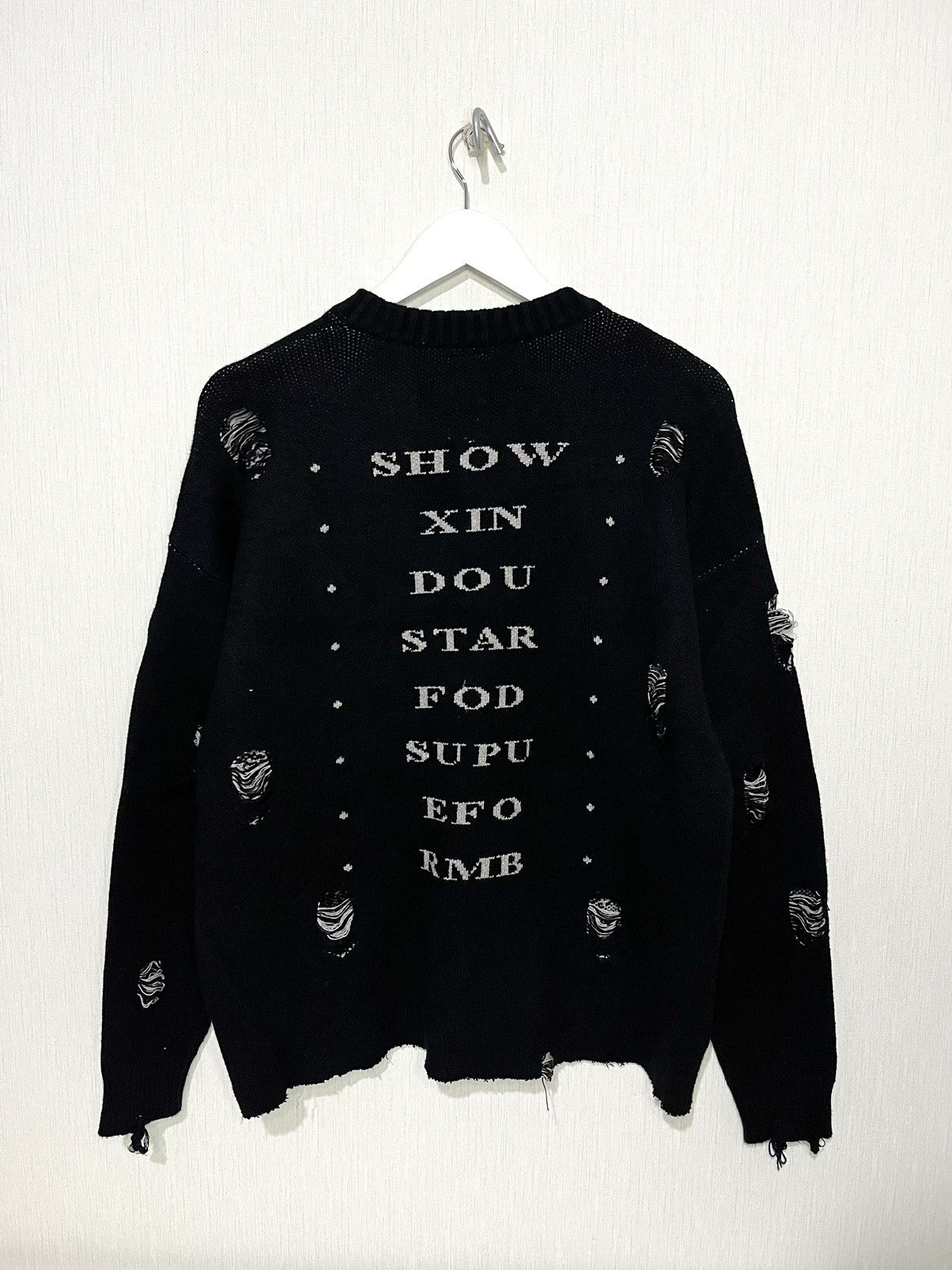 Japanese Brand Unisex Avant-Garde Opium Y2K Punk Destroyed Hole Sweater Size US M / EU 48-50 / 2 - 3 Thumbnail