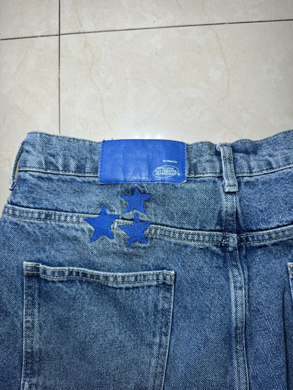 Other Scuffers Jumbo Baggy Blue denim jeans embroidered 10” Size US 30 / EU 46 - 2 Thumbnail