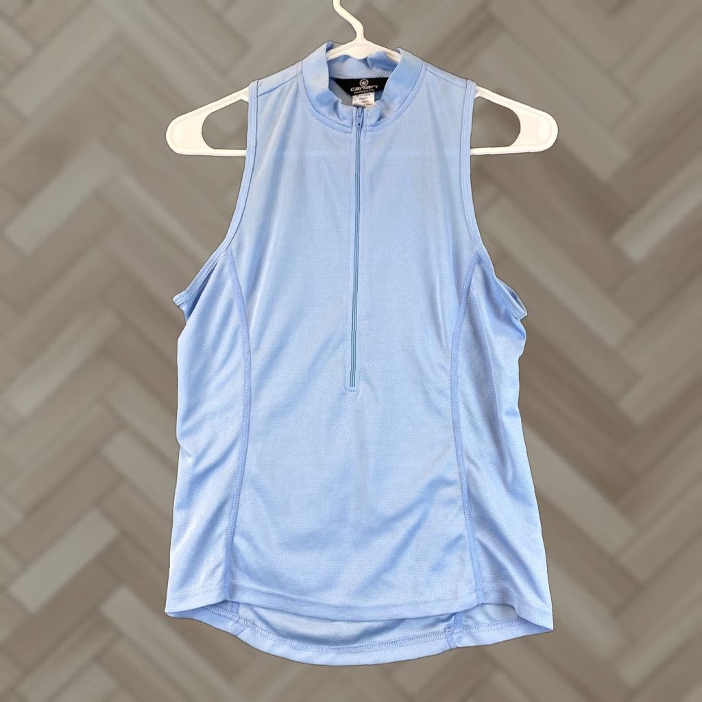 Vintage CANARI Tank Top Solid Blue Active Sports Teens Size S Fitness Running Size S / US 4 / IT 40 - 1 Thumbnail