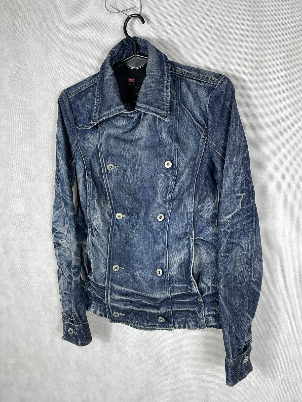 Diesel × If Six Was Nine × Le Grande Bleu (L.G.B.) Y2K Diesel Distressed Denim Jacket Coat Zip Up 00s 2000s Size M / US 6-8 / IT 42-44 - 4 Thumbnail