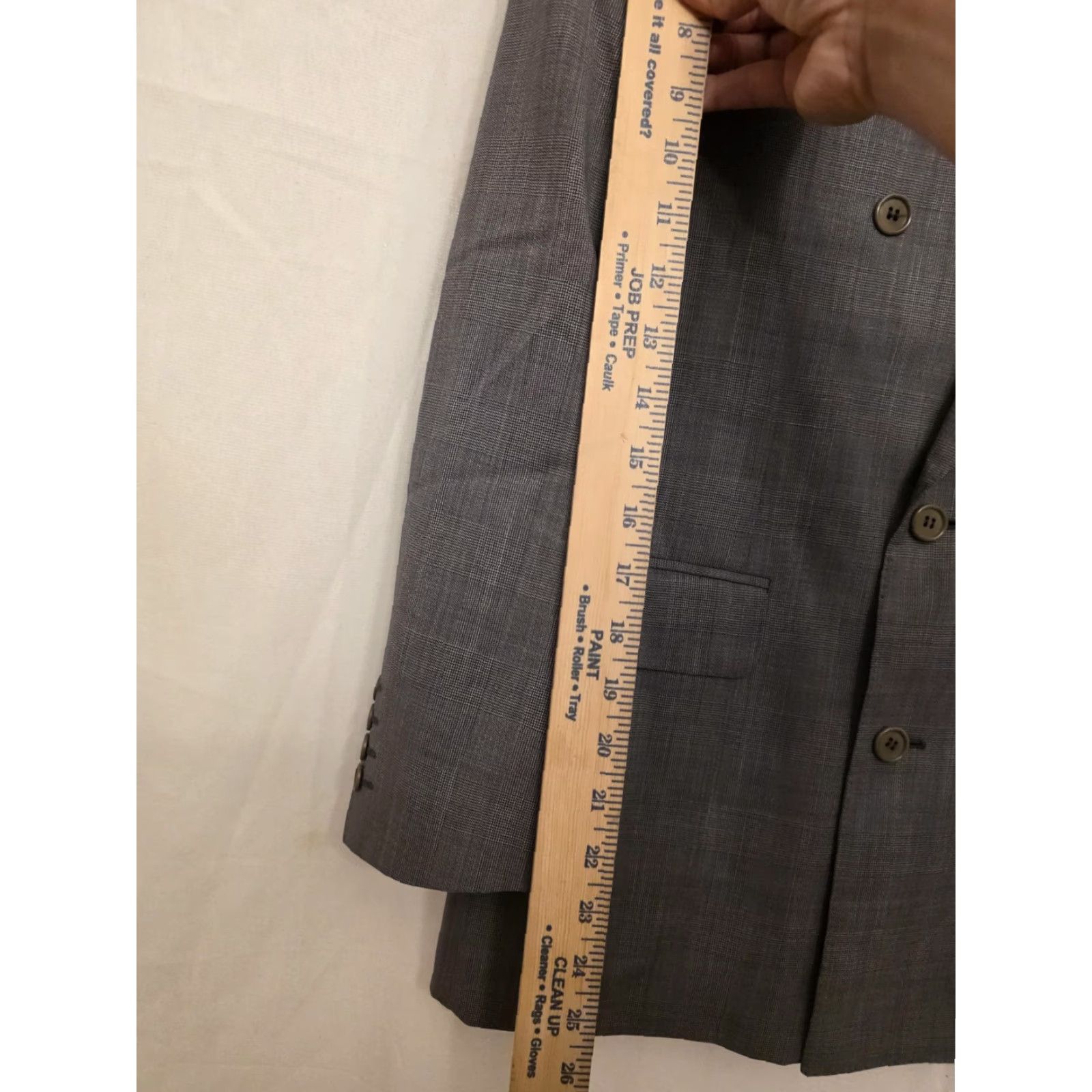 Canali Canali Suit Jacket Mens EU 50R Gray Wool Check Double-Breasted Italy Formal Size 50R - 6 Thumbnail