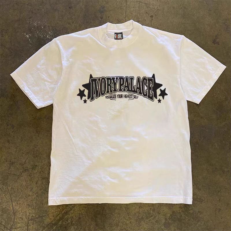 Vintage White Loose Printed Short Sleeve T-Shirt Size US M / EU 48-50 / 2 - 2 Thumbnail