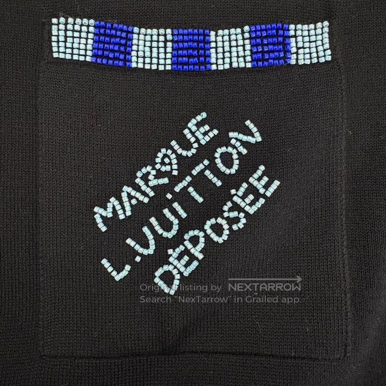 Louis Vuitton Louis Vuitton Pocket Beaded Letter Logo Black Knit Short S Size US XL / EU 56 / 4 - 6 Thumbnail